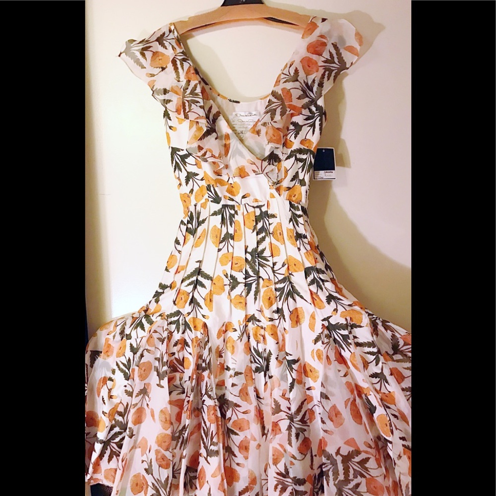 Oscar de la Renta Cocktail/Summer Floral Dress.